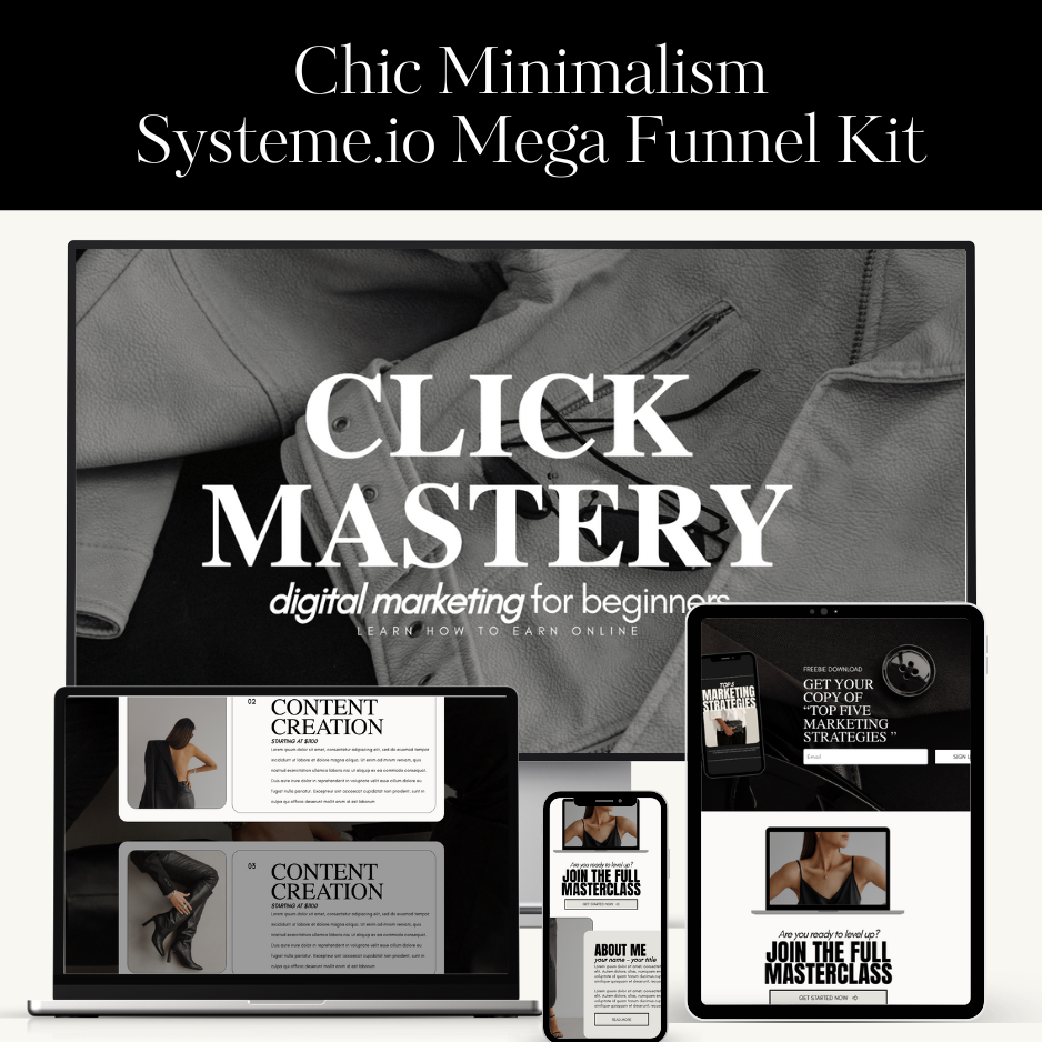 Click Mastery | Chic Minimalism System io Mega Funnel Kit